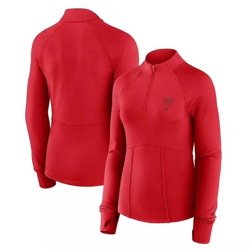 Women's Fanatics Royal Los Angeles Dodgers Elements Raglan Quarter-Zip Tri-Blend Jacket, Size: Medium, Blue Product Image