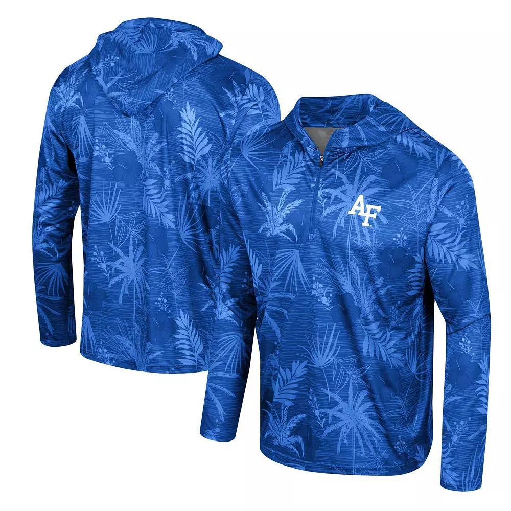 Men's Colosseum Crimson Alabama Crimson Tide Palms Printed Lightweight Quarter-Zip Hooded Top, Size: Large, Red Product Image