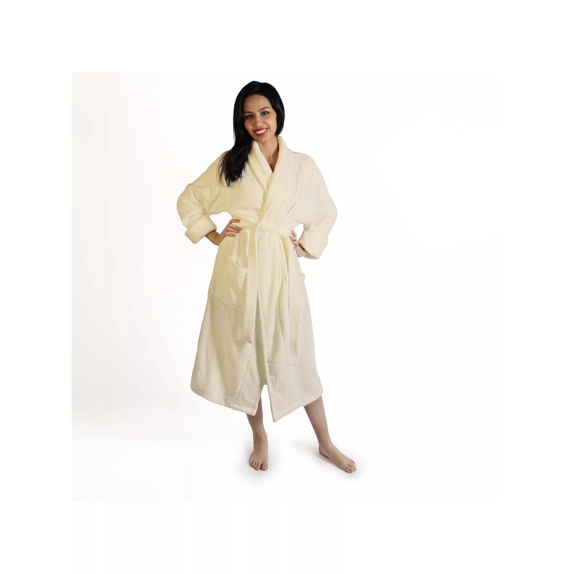 Superior Turkish Cotton Terry Ultra-Plush Absorbent Long Adult Bathrobe, Adult Unisex, Size: Small/Medium, Ivory Women Product Image