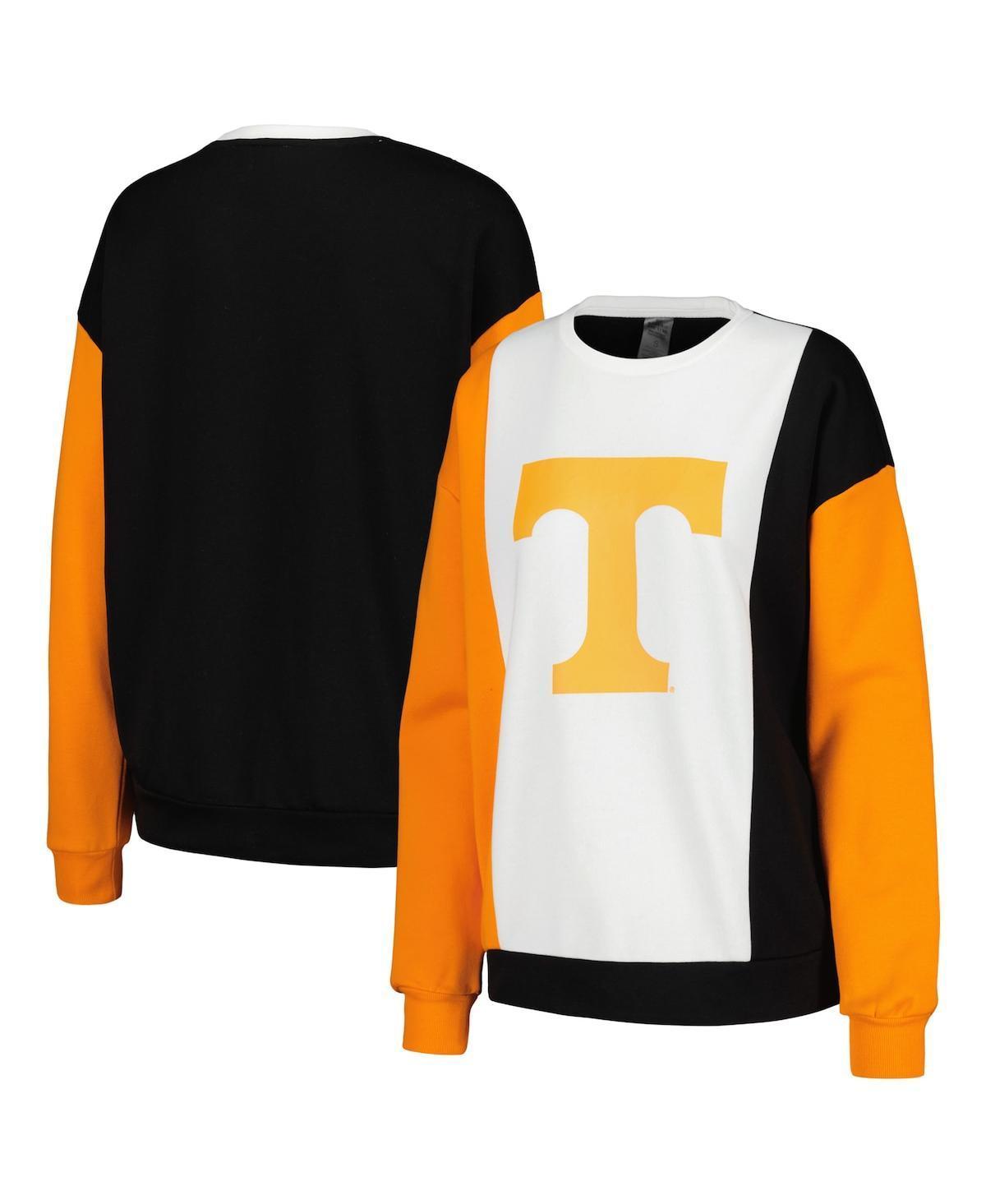 Women's Gameday Couture White/Black Tennessee Volunteers Vertical Color-Block Pullover Sweatshirt, Size: Medium Product Image