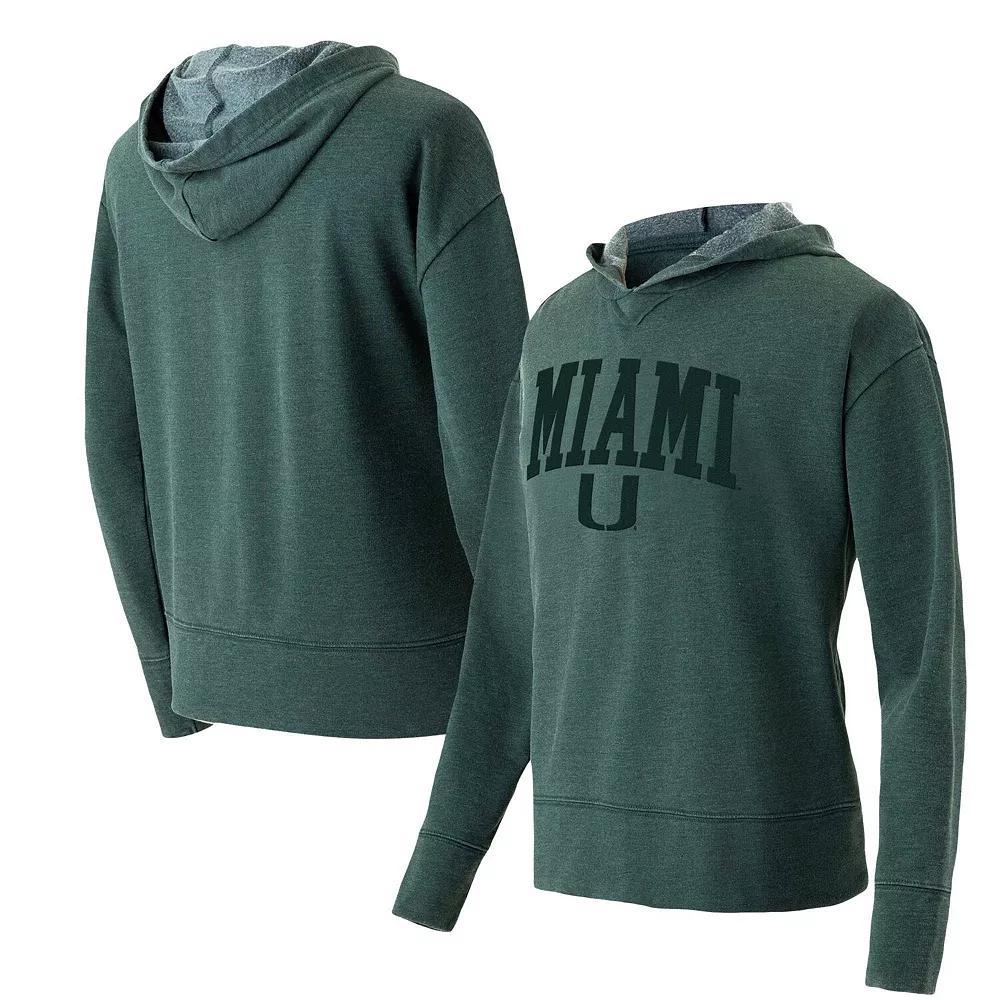 Women's Concepts Sport Green Miami Hurricanes Volley Long Sleeve Hoodie T-Shirt, Size: Medium Product Image