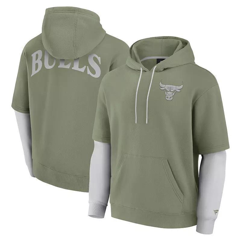 Men's Fanatics  Olive Chicago Bulls Elements Sleek Pullover Hoodie, Size: XL, Team Product Image