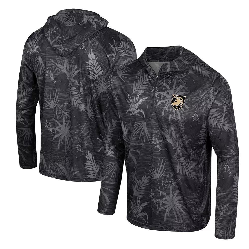 Men's Colosseum Cardinal Arkansas Razorbacks Palms Printed Lightweight Quarter-Zip Hooded Top, Size: Large, Red Product Image