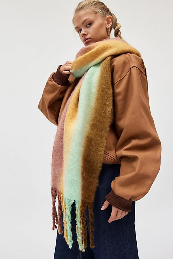 Ombre Striped Woven Scarf Womens at Urban Outfitters Product Image