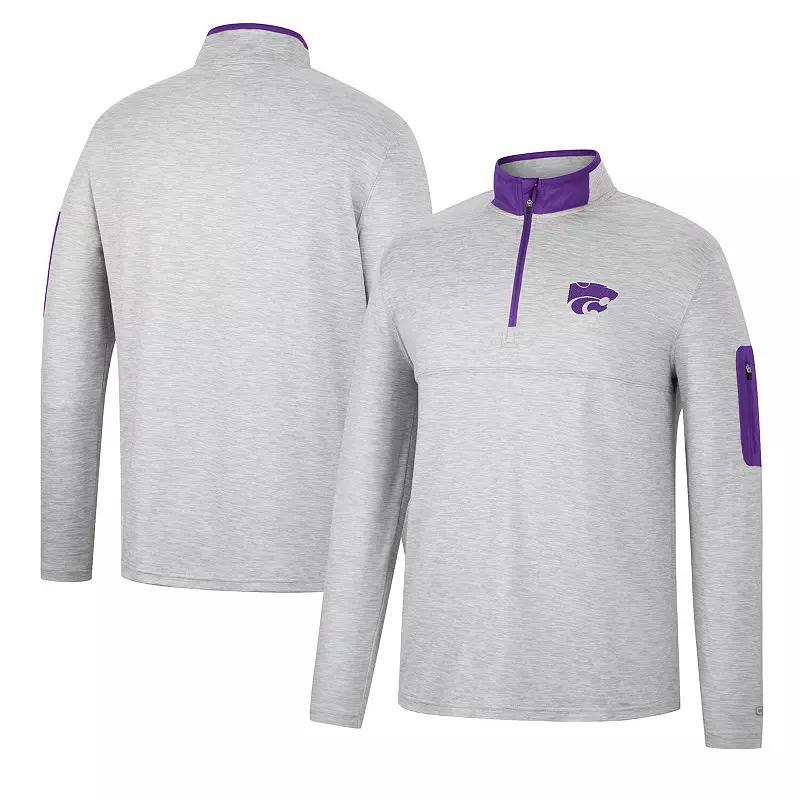 Men's Colosseum Heathered Gray/Crimson Washington State Cougars Country Club Windshirt Quarter-Zip Jacket, Size: 2XL, Wsc Grey Product Image