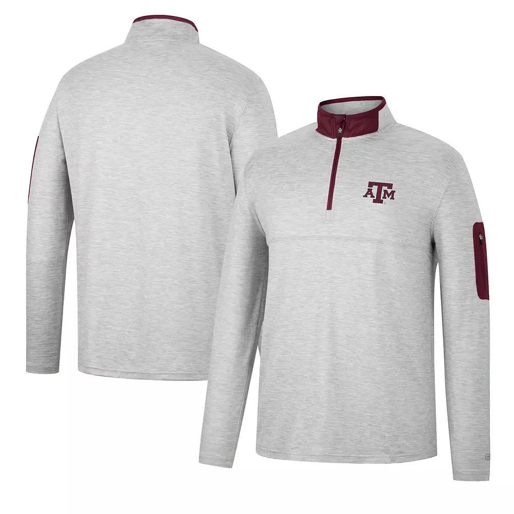Men's Colosseum Heathered Gray/Crimson Washington State Cougars Country Club Windshirt Quarter-Zip Jacket, Size: 2XL, Wsc Grey Product Image