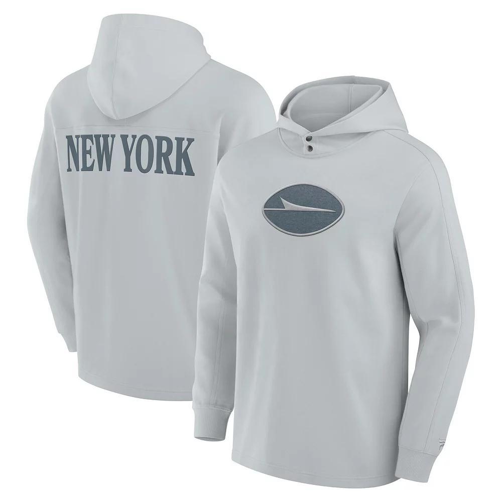 Mens Fanatics Gray New York Jets Elements Blaze Tri-Blend Long Sleeve Hoodie T-Shirt Product Image