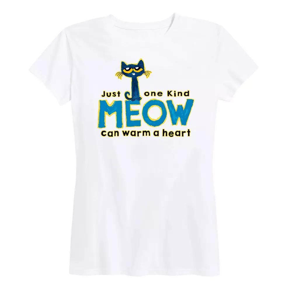 Womens Pete The Cat Meow Graphic Tee, Girls Grey Gray Product Image