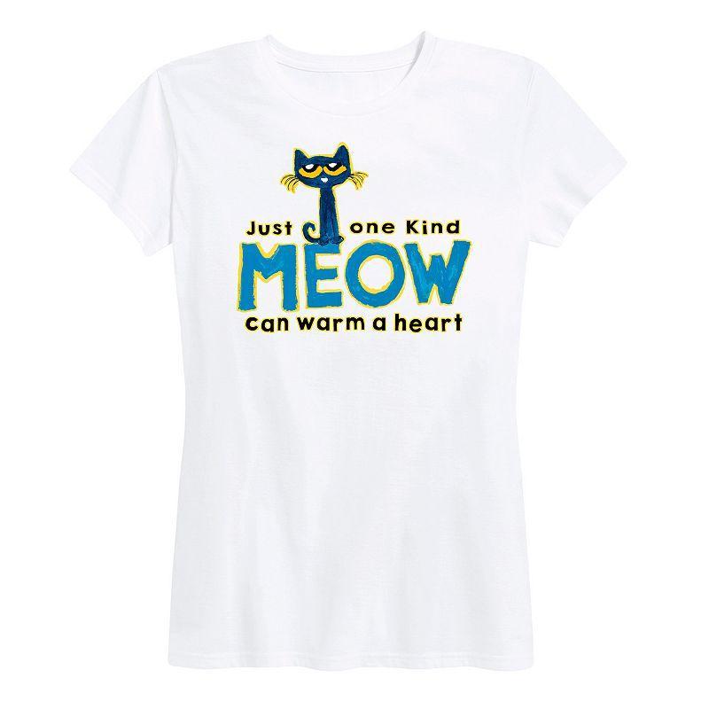 Womens Pete The Cat Meow Graphic Tee, Girls Grey Gray Product Image