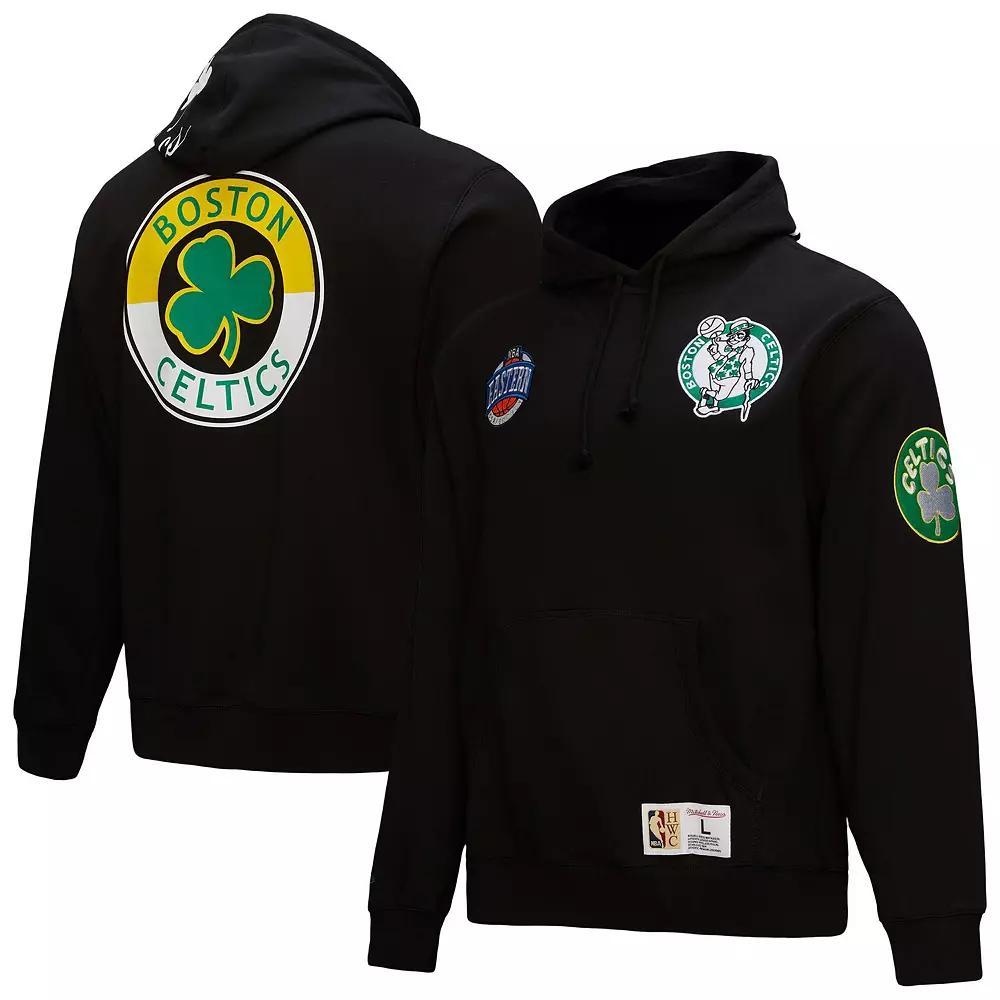 Men's Mitchell & Ness  Black Boston Celtics Hardwood Classics Blackout Collection Pullover Hoodie, Size: Large Product Image