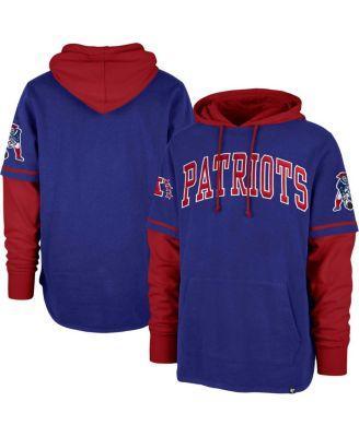 Men's '47 Royal New England Patriots Shortstop Pullover Hoodie, Size: Small, Blue Product Image