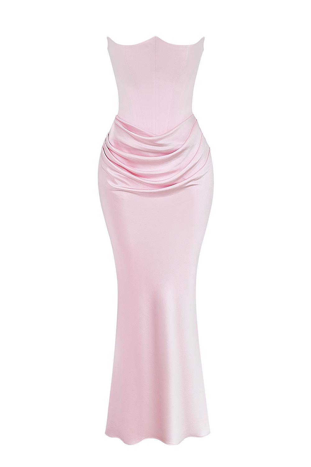 Persephone Rose Shadow Strapless Corset Maxi Dress Product Image
