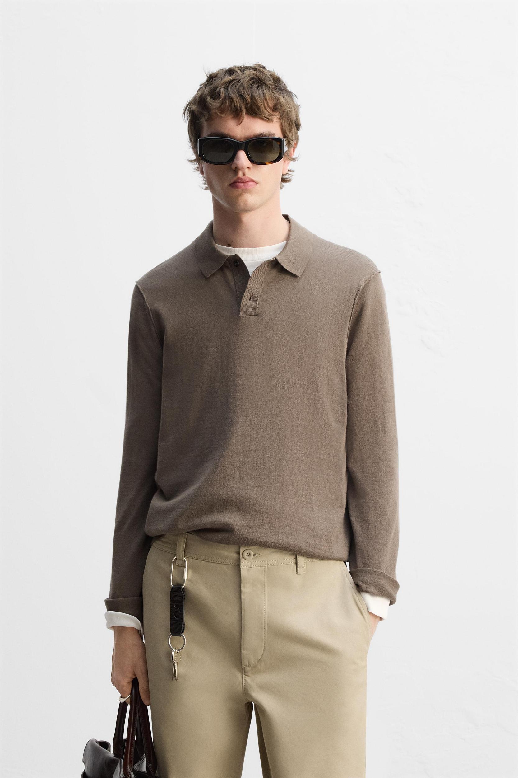 KNIT WOOL-COTTON POLO SHIRT Product Image