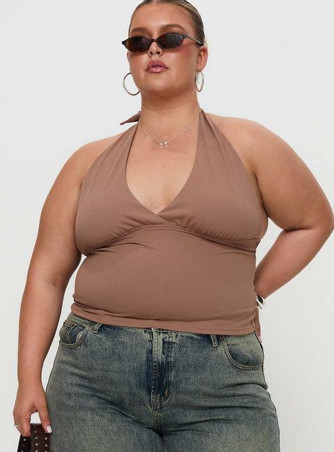 Whimsy Halter Top Chocolate Curve Product Image