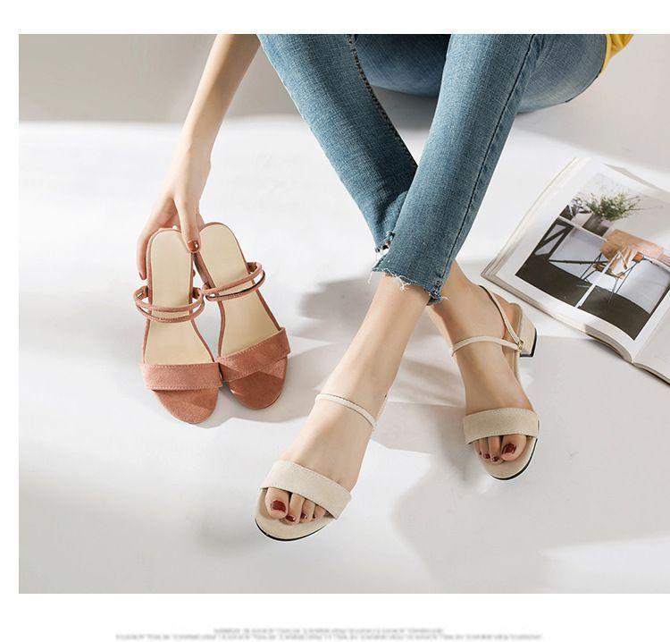 Block Heel Two-Way Sandals Product Image