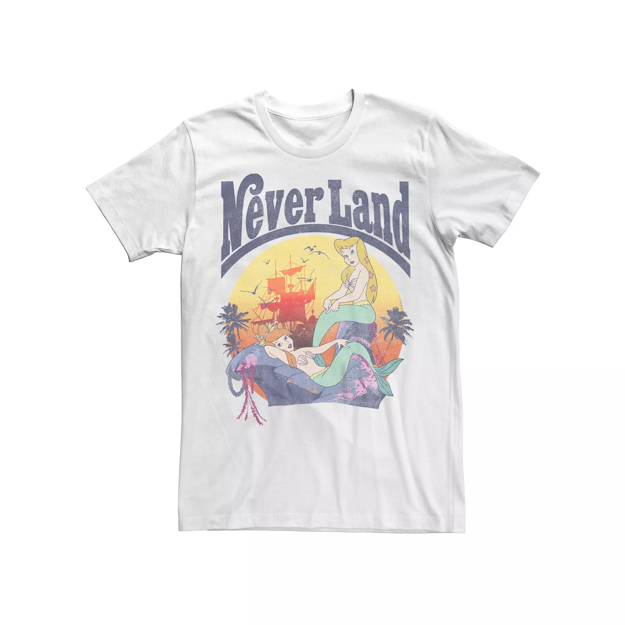 Disney's Peter Pan Men's Never Land Mermaids Tee, Size: Large, White Product Image