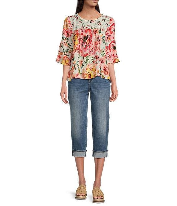 NYDJ Petite Size Marilyn Cuffed Cool Embrace® Lift Tuck® Capri Denim Jeans Product Image