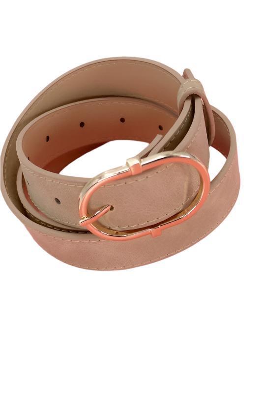 Classic Oval Buckle Faux Suede Belt Product Image