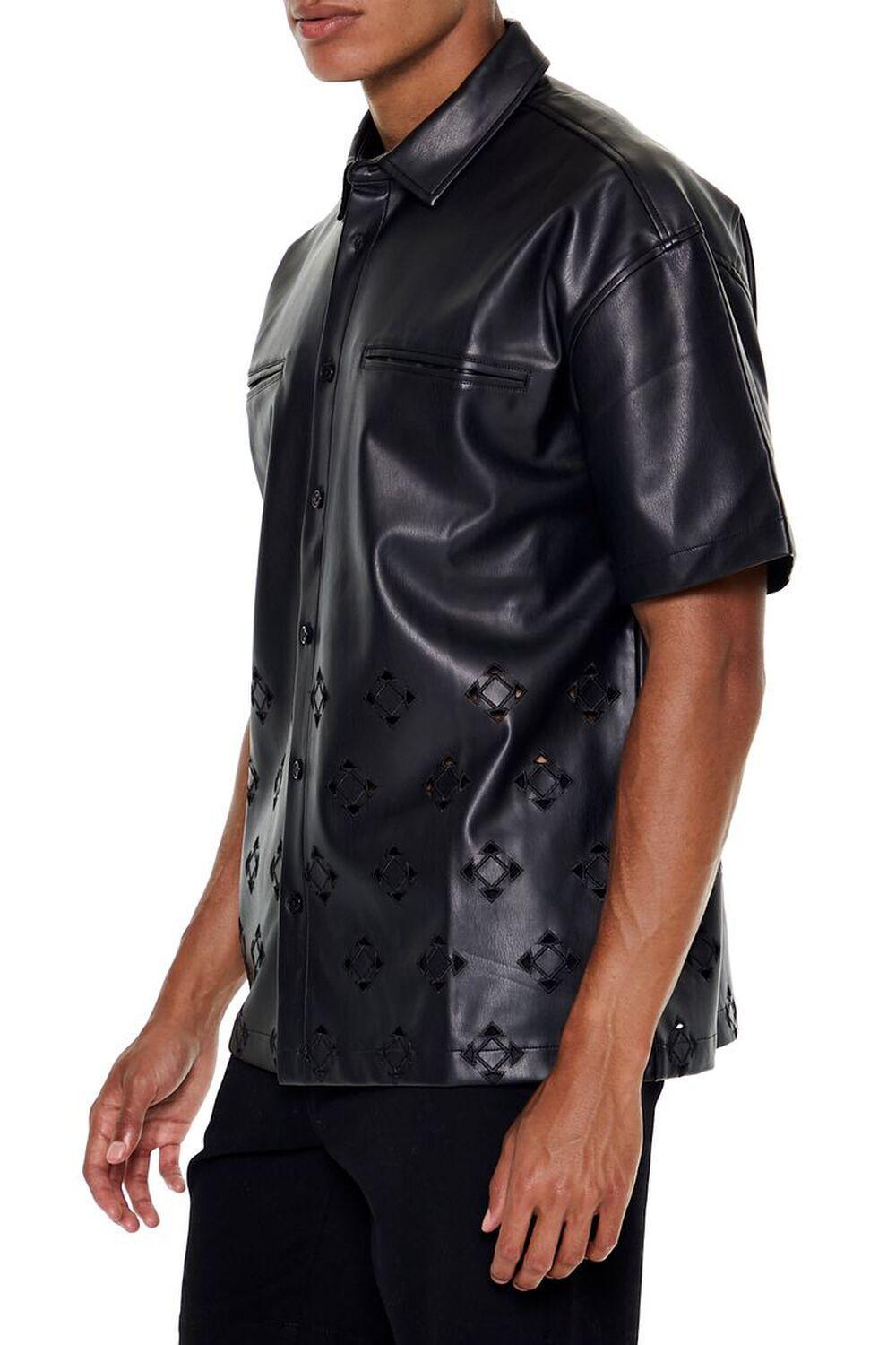 Faux Leather Eyelet Shirt | Forever 21 Product Image