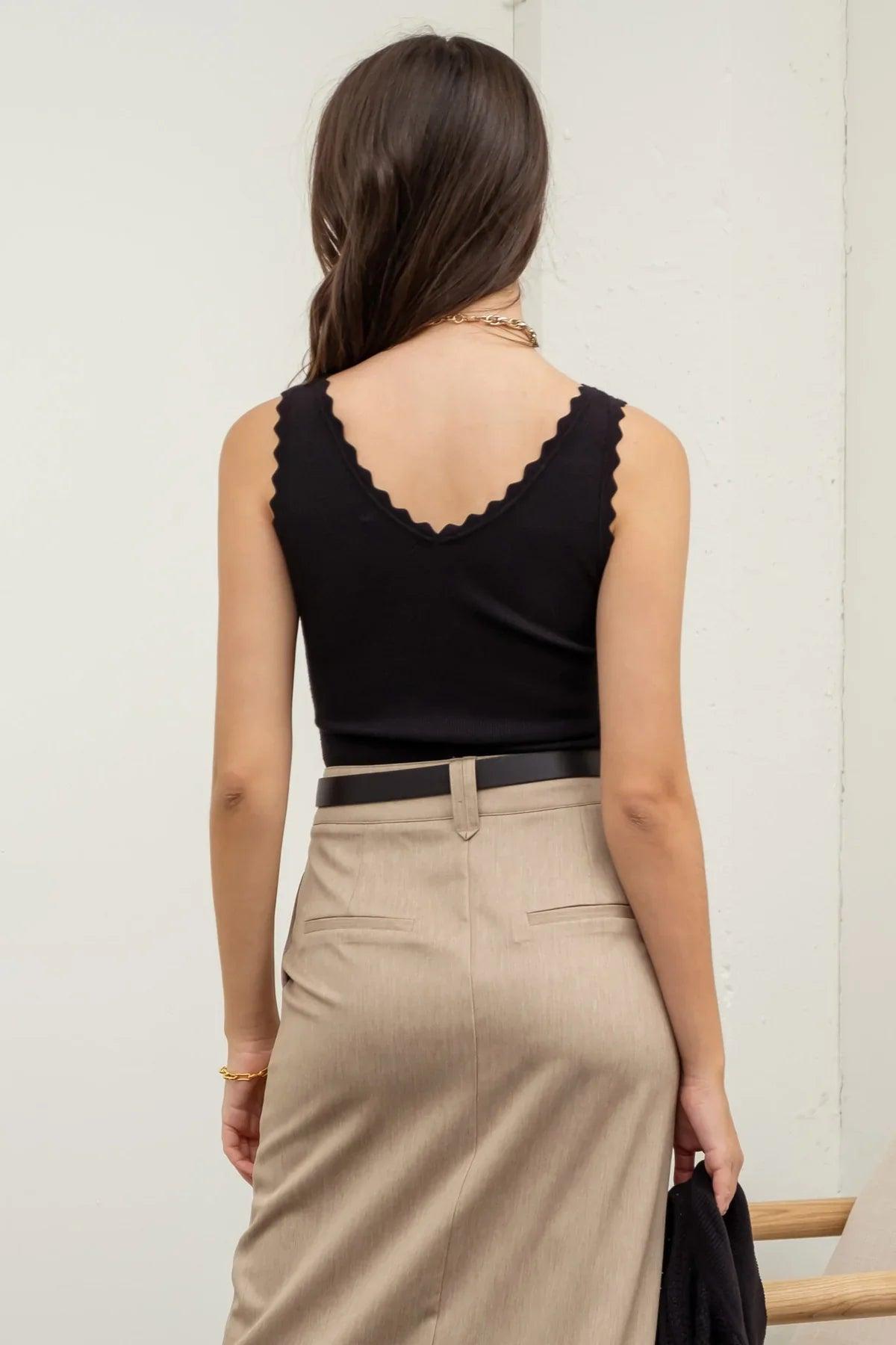 Scallop Edge Knit Tanks Product Image