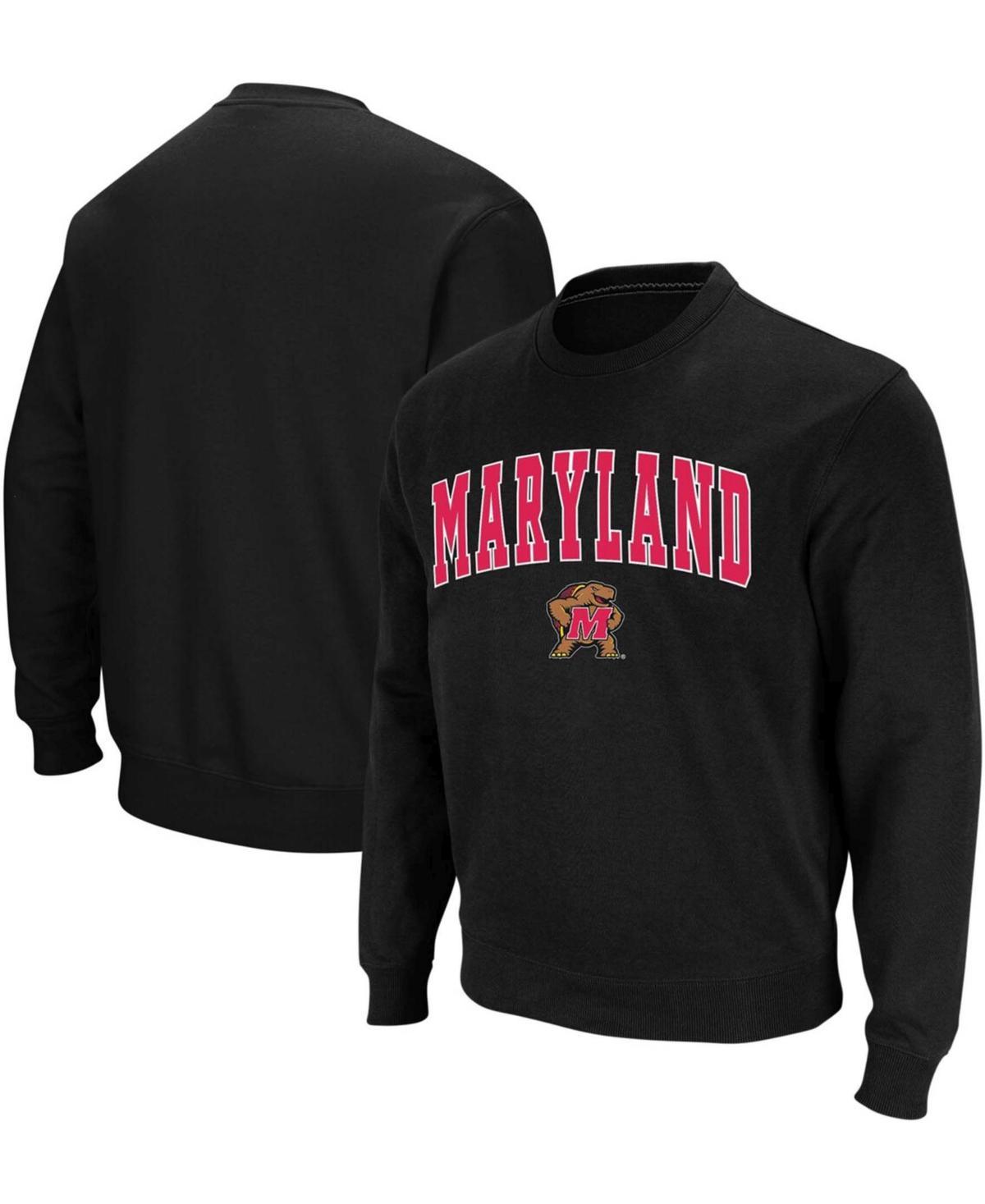 Men's Colosseum White Maryland Terrapins Arch & Logo Crew Neck Sweatshirt, Size: Small Product Image
