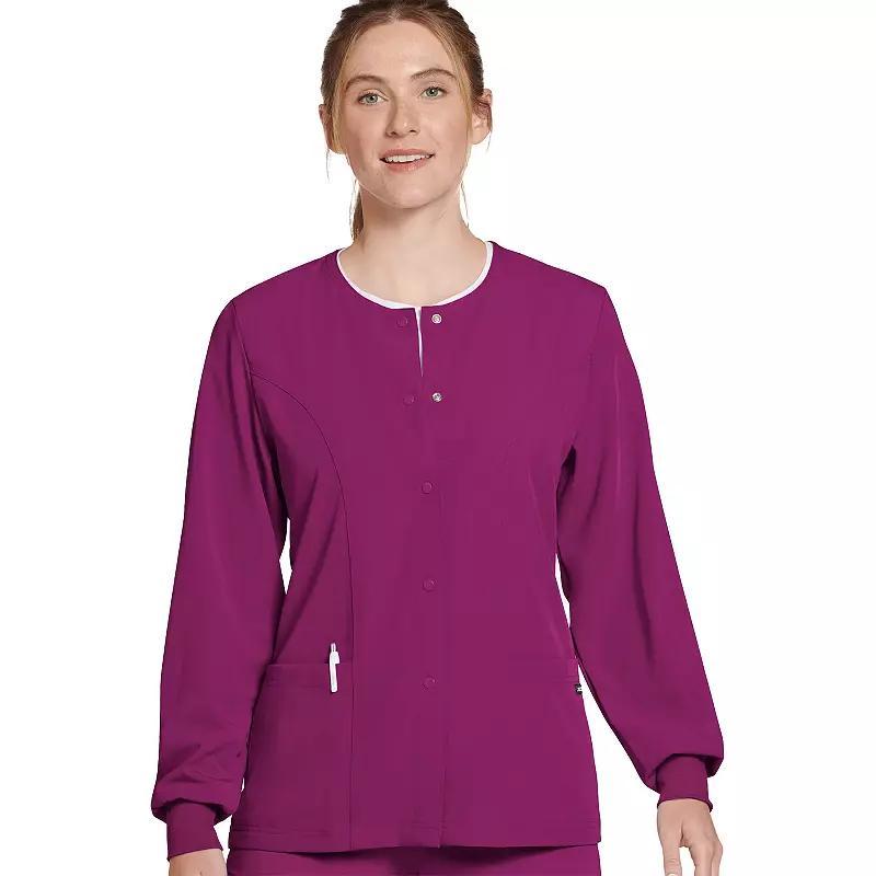 Women's Jockey® Scrubs Classic Round Neckline Snap Jacket 2356, Size: 2XL, Silver Product Image
