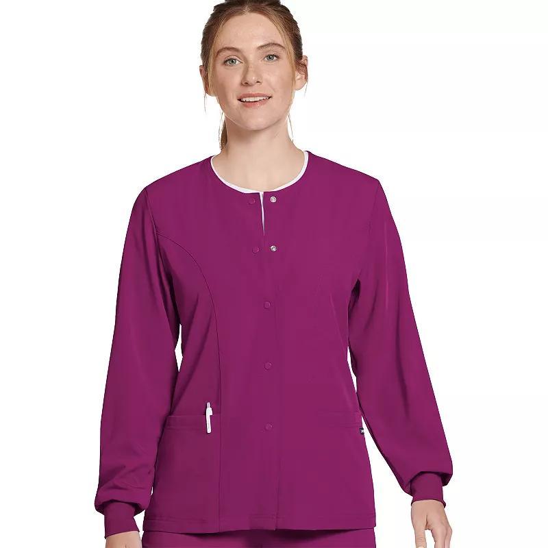 Women's Jockey® Scrubs Classic Round Neckline Snap Jacket 2356, Size: 2XL, Silver Product Image