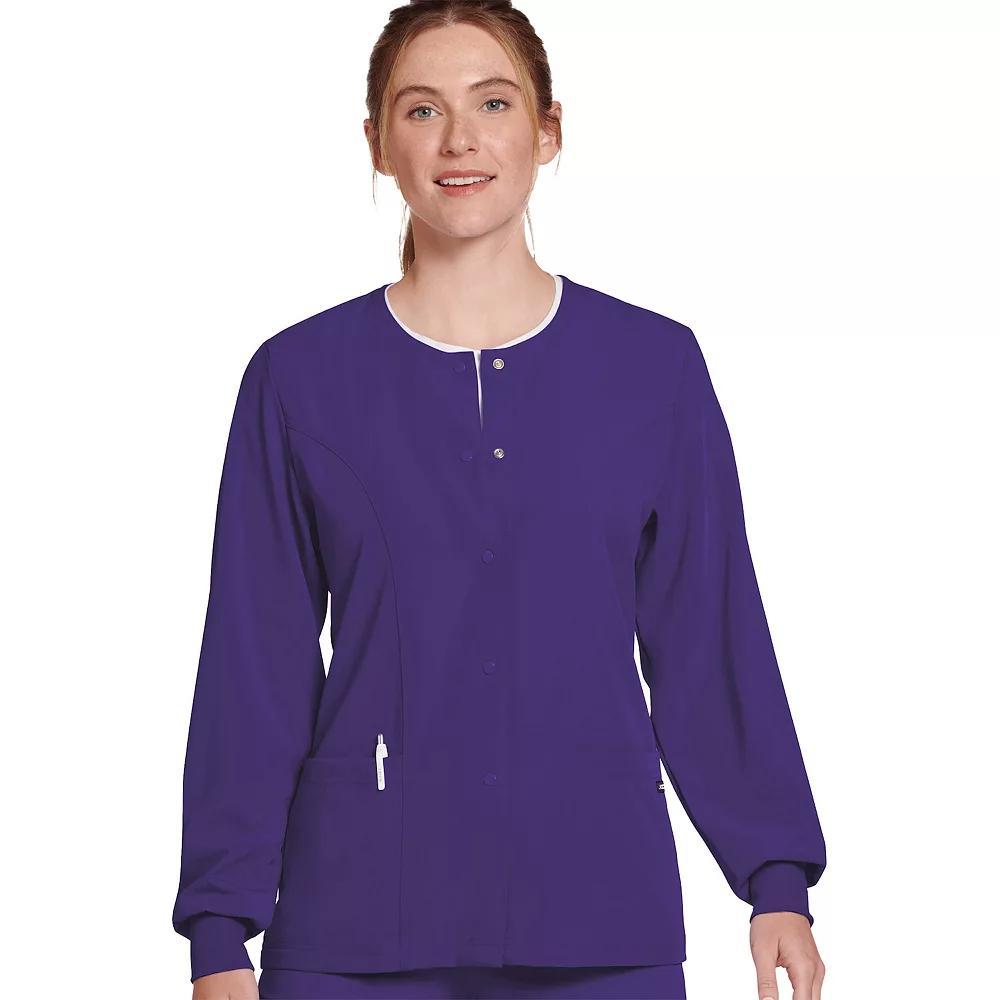 Women's Jockey® Scrubs Classic Round Neckline Snap Jacket 2356, Size: 2XL, Silver Product Image