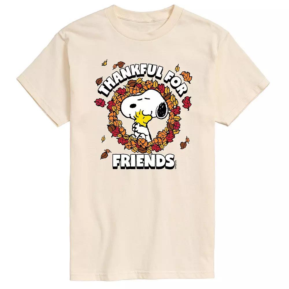 Men's Peanuts Thankful For Friends Tee, Size: Small, Beige Product Image