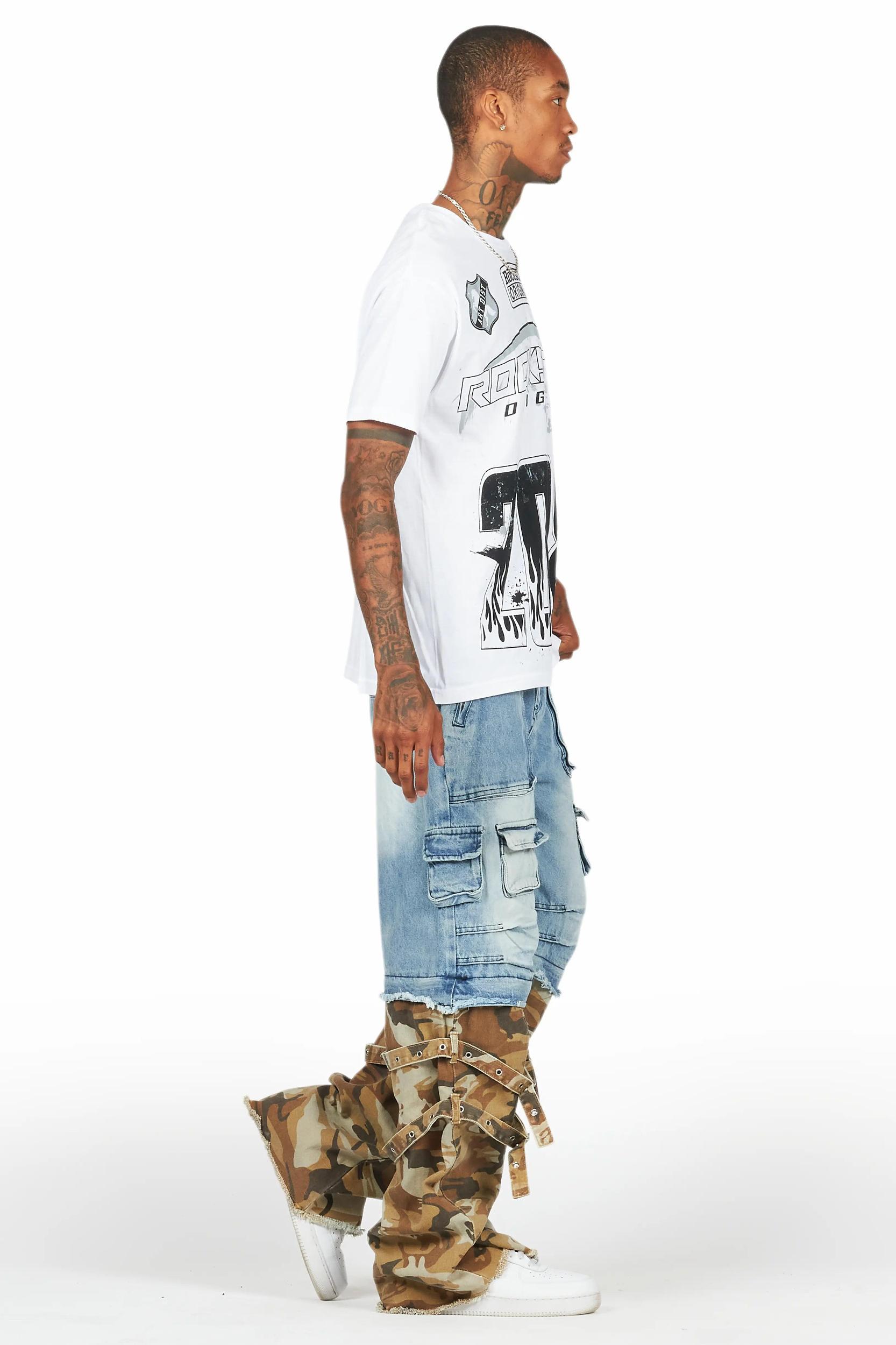 Exxus Light Blue Baggy Fit Jean Male Product Image