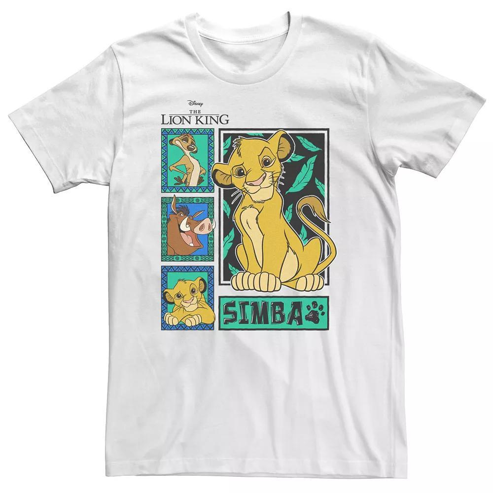 Disney's The Lion King Simba Big & Tall Jungle Panels Tee, Men's, Size: 3XL Tall, White Product Image