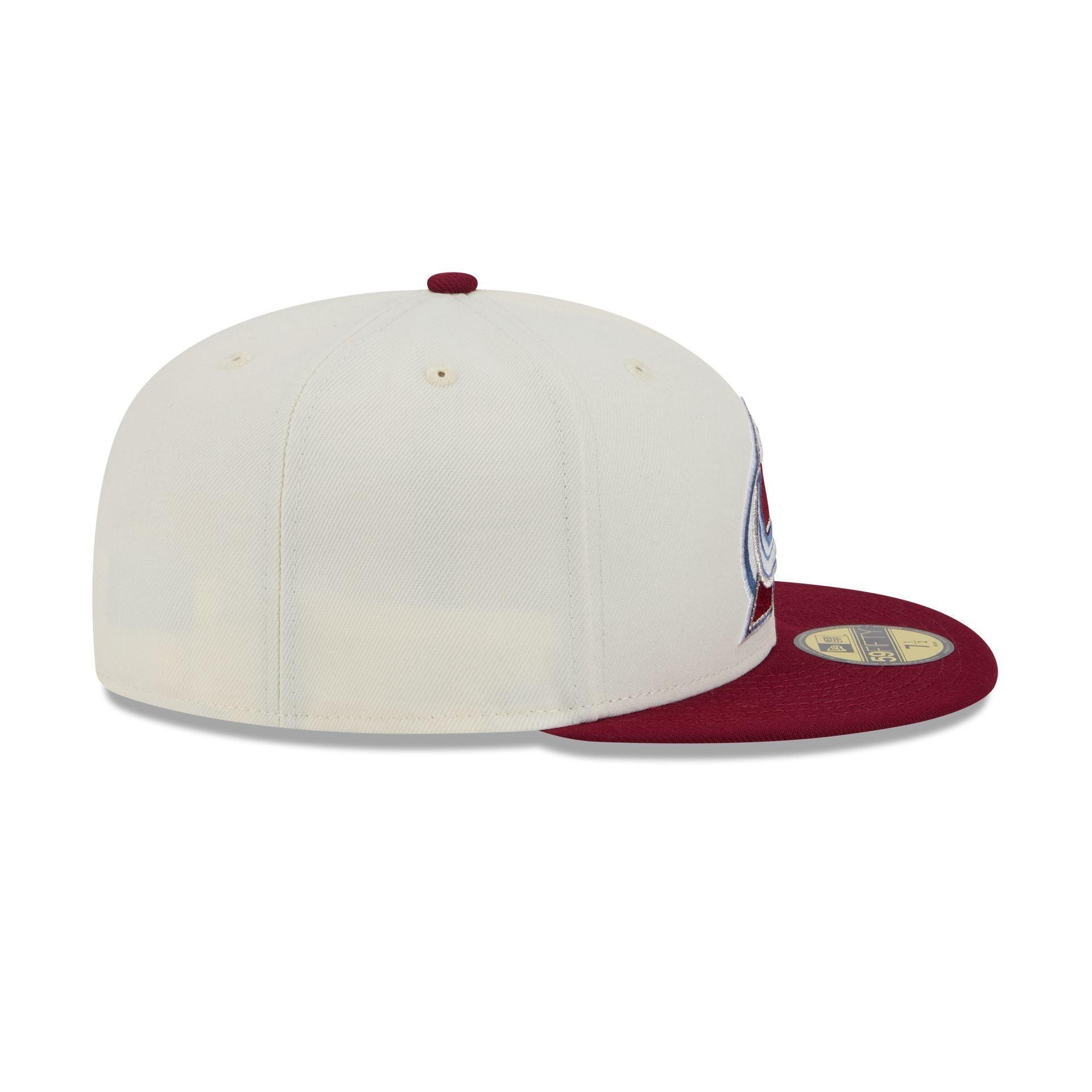 Colorado Avalanche Chrome White 59FIFTY Fitted Hat Male Product Image