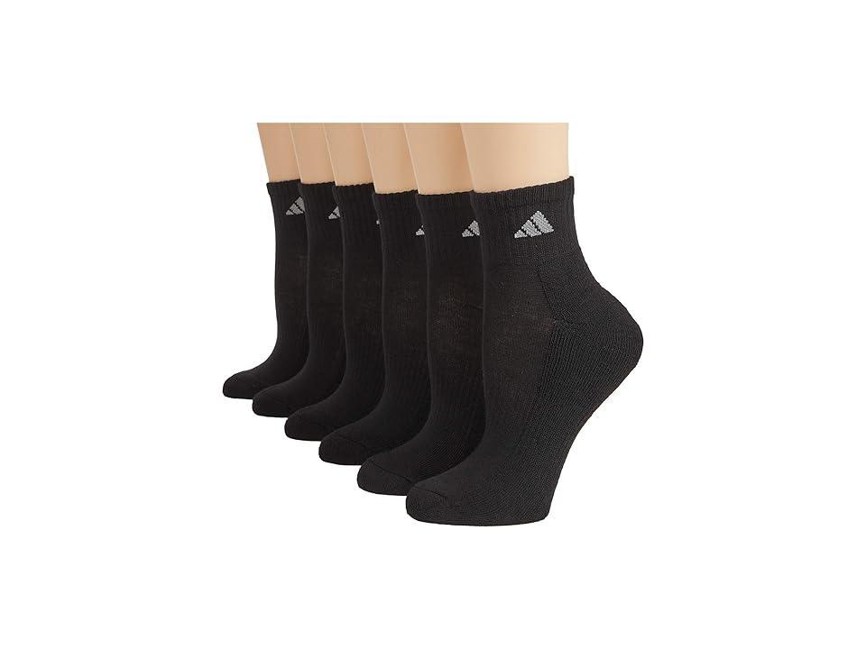 Women's adidas 6-Pack Athletic Quarter Length Socks, Size: 5-10, White Product Image
