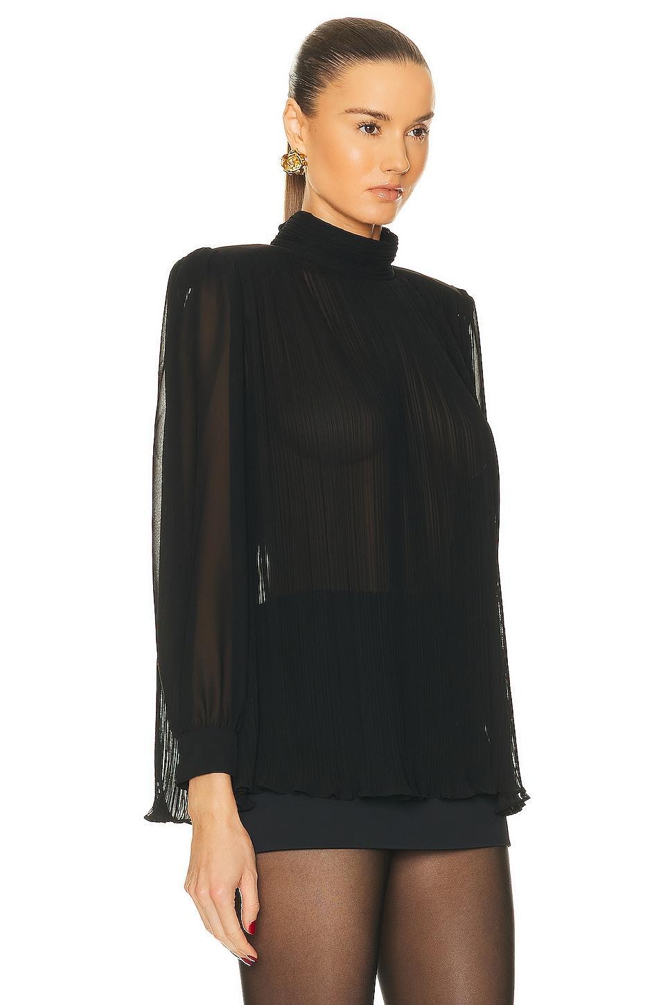 FRAME Strong Shoulder Pleated Blouse Product Image