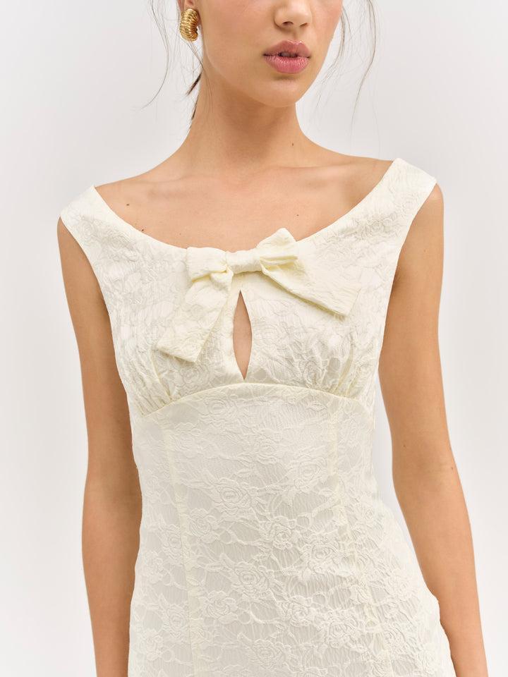Rosie Jacquard Mini Dress — Ivory Product Image