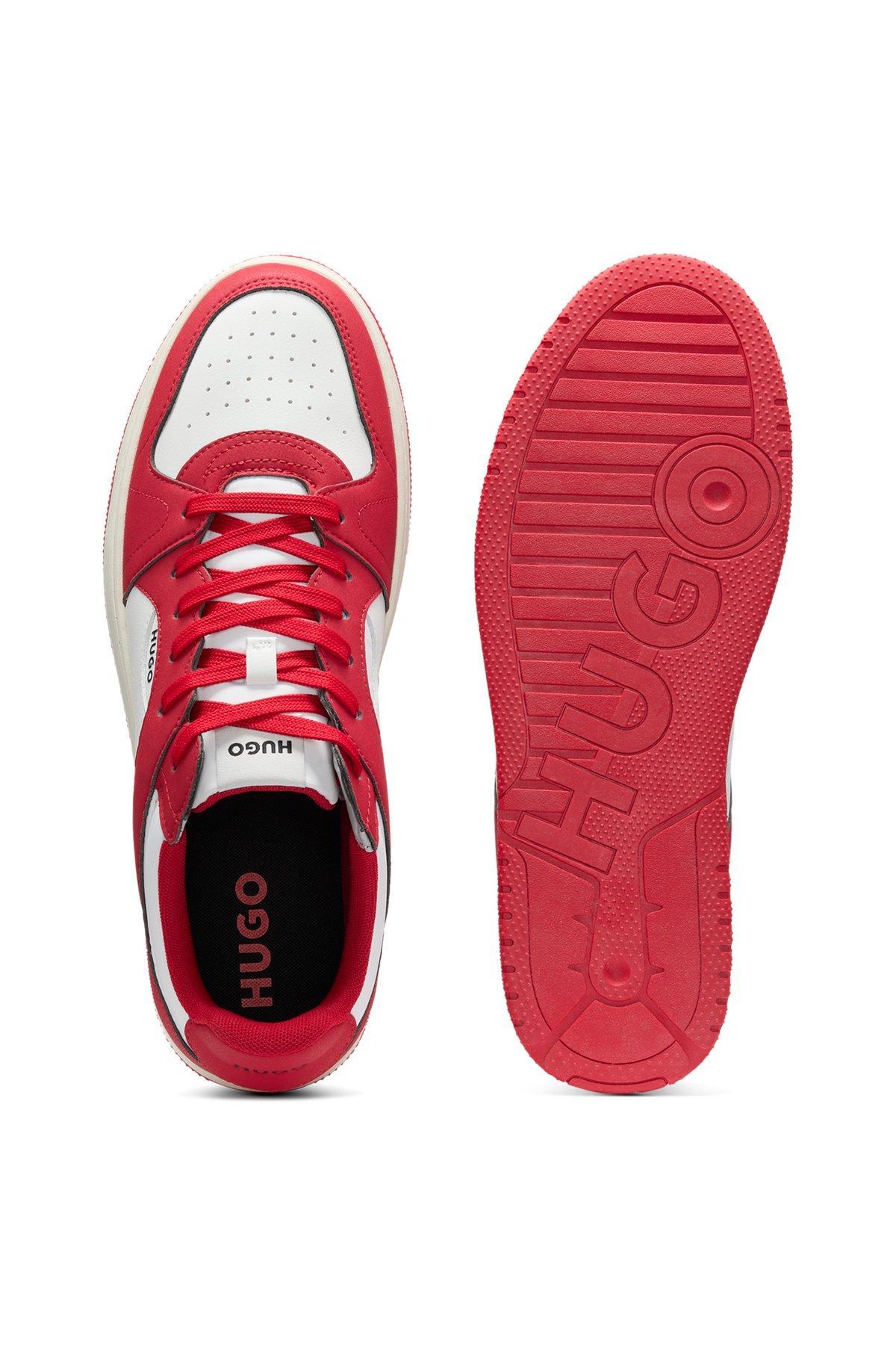 Low-top trainers with faux leather Product Image