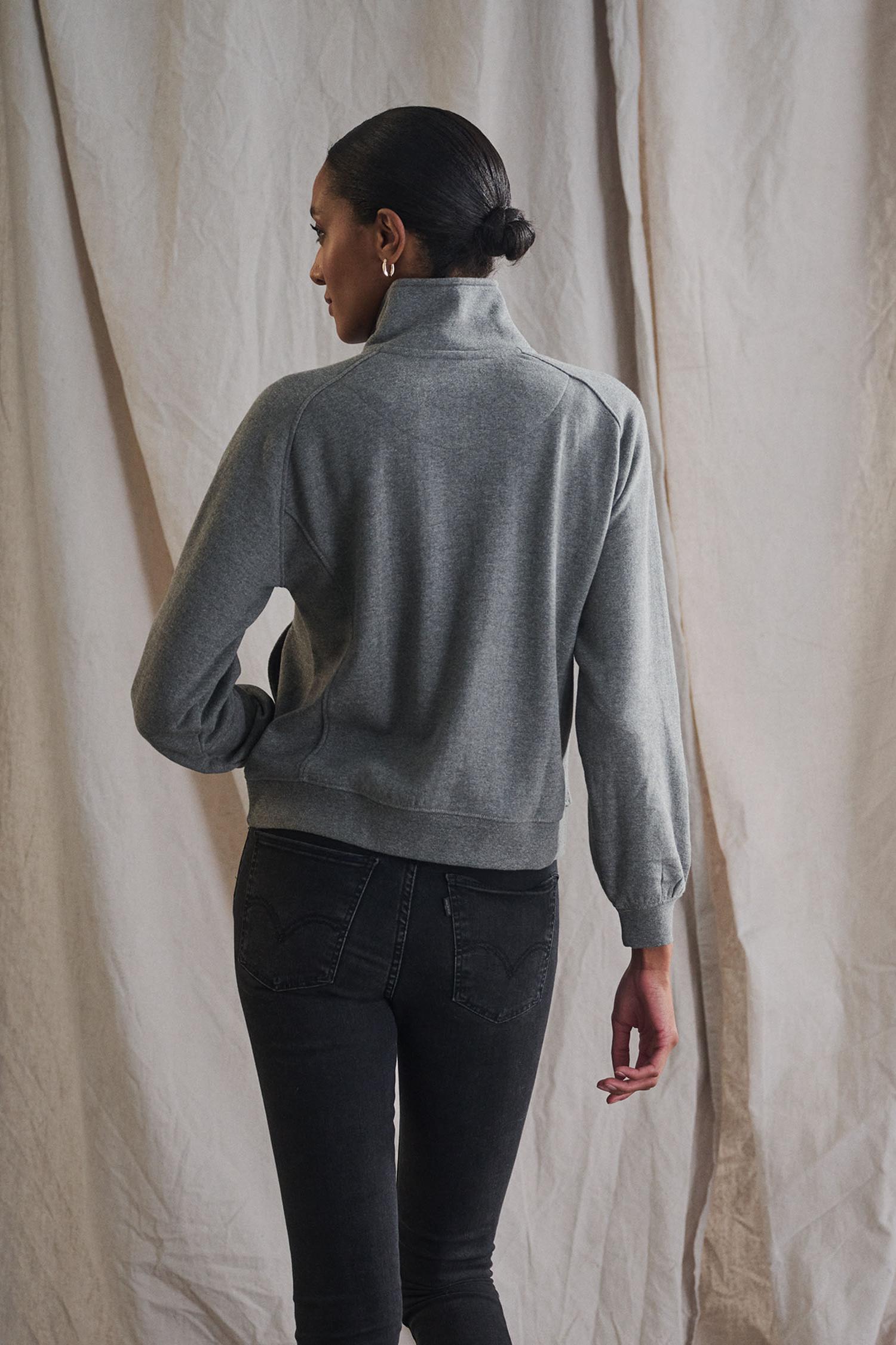 Mock Neck Pullover - CHARCOAL MELANGE Product Image