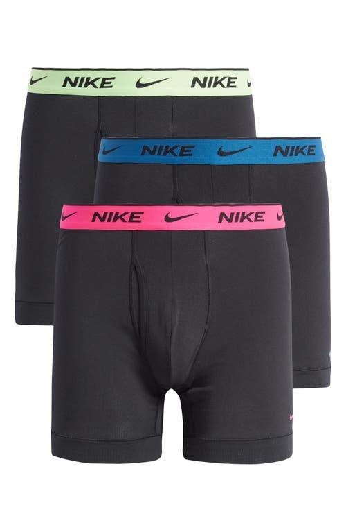 Men's Nike Dri-FIT Essential 3-pack Stretch Boxer Briefs, Size: Large, Black Orange Blue Product Image