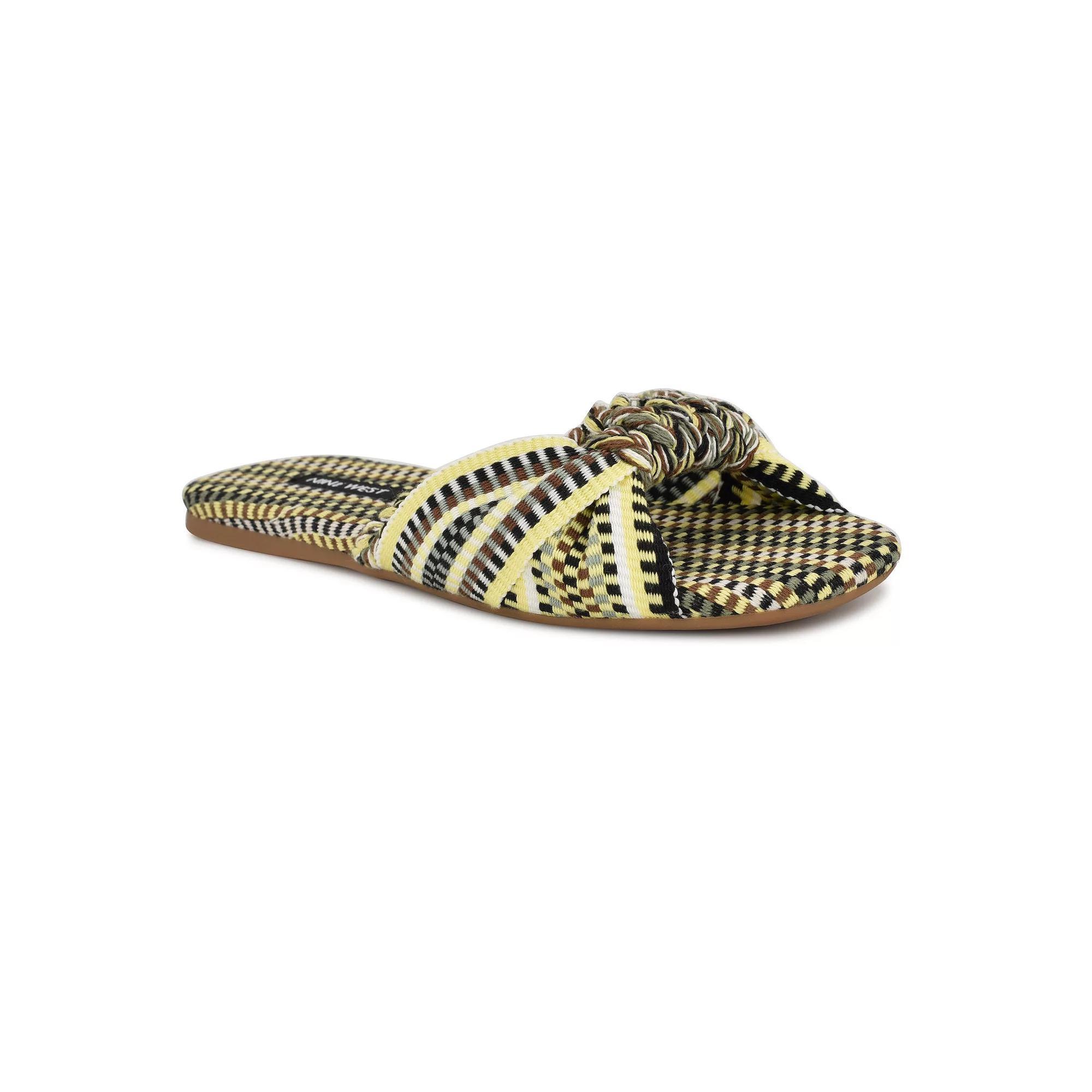 Nine West Lalta Women's Round Toe Slip-On Flat Sandals, Size: 5, Green Team Product Image