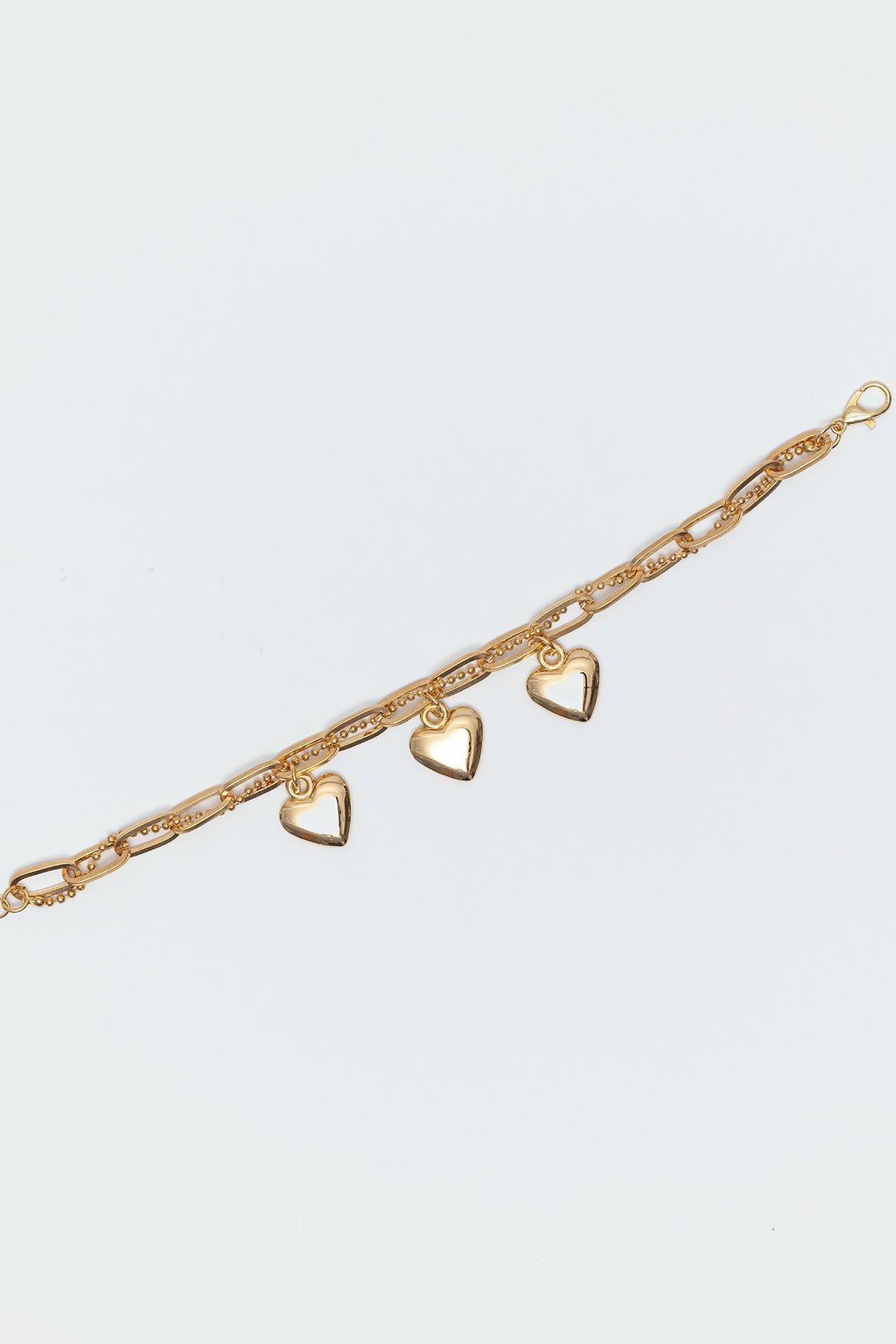 Triple Heart Charm Bracelet Product Image