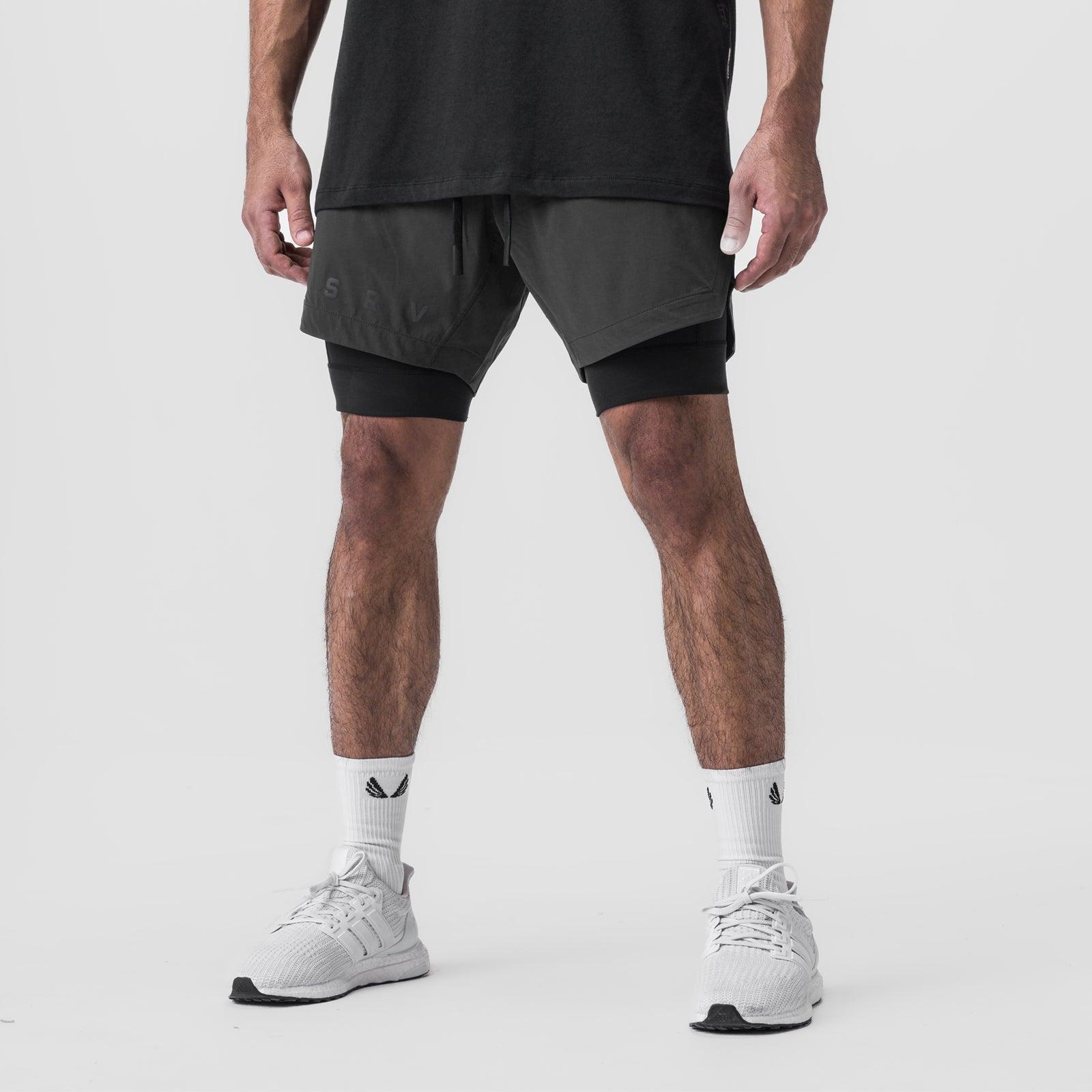 0866. Tetra-Lite® 7" Liner Short - Space Grey "ASRV"/Black Male Product Image