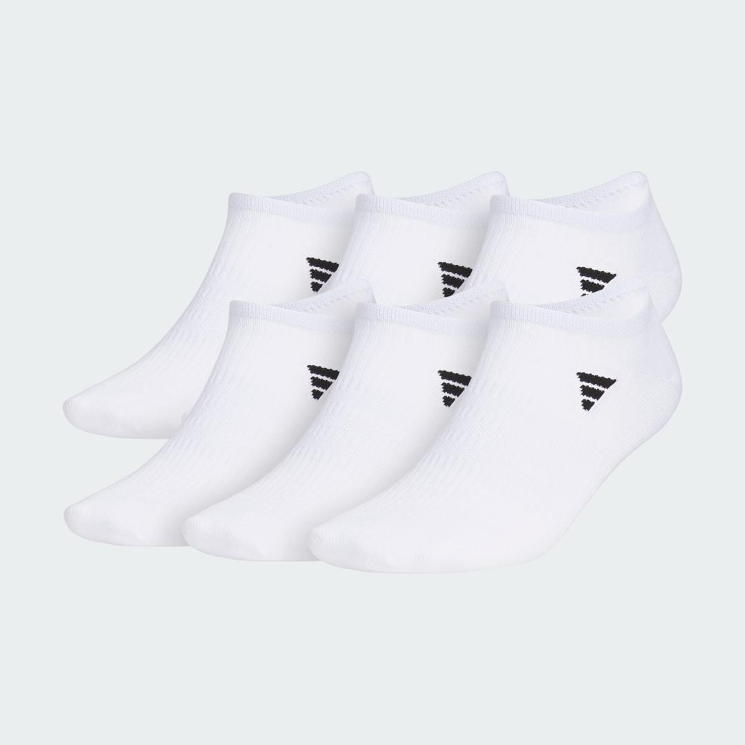 Men's adidas 6-Pack Superlite 3.0 No-Show Socks, Size: 8-12, White Black Product Image