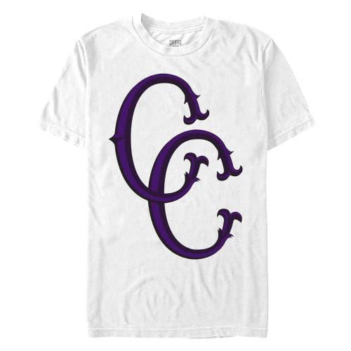 Men's Crooks & Castles Purple Initials Logo  Graphic T-Shirt in White at Nordstrom, Size Small Product Image