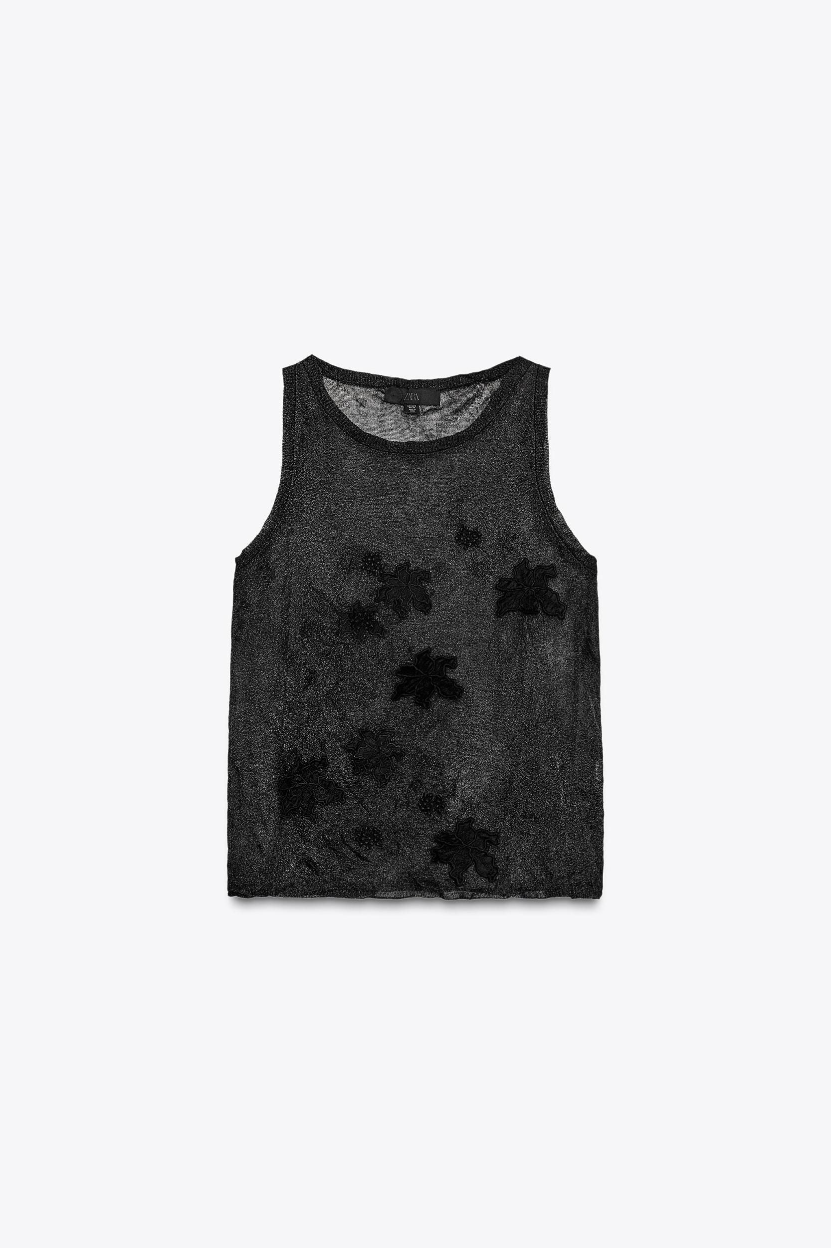 SEMI-SHEER STRUCTURED KNIT TOP Product Image