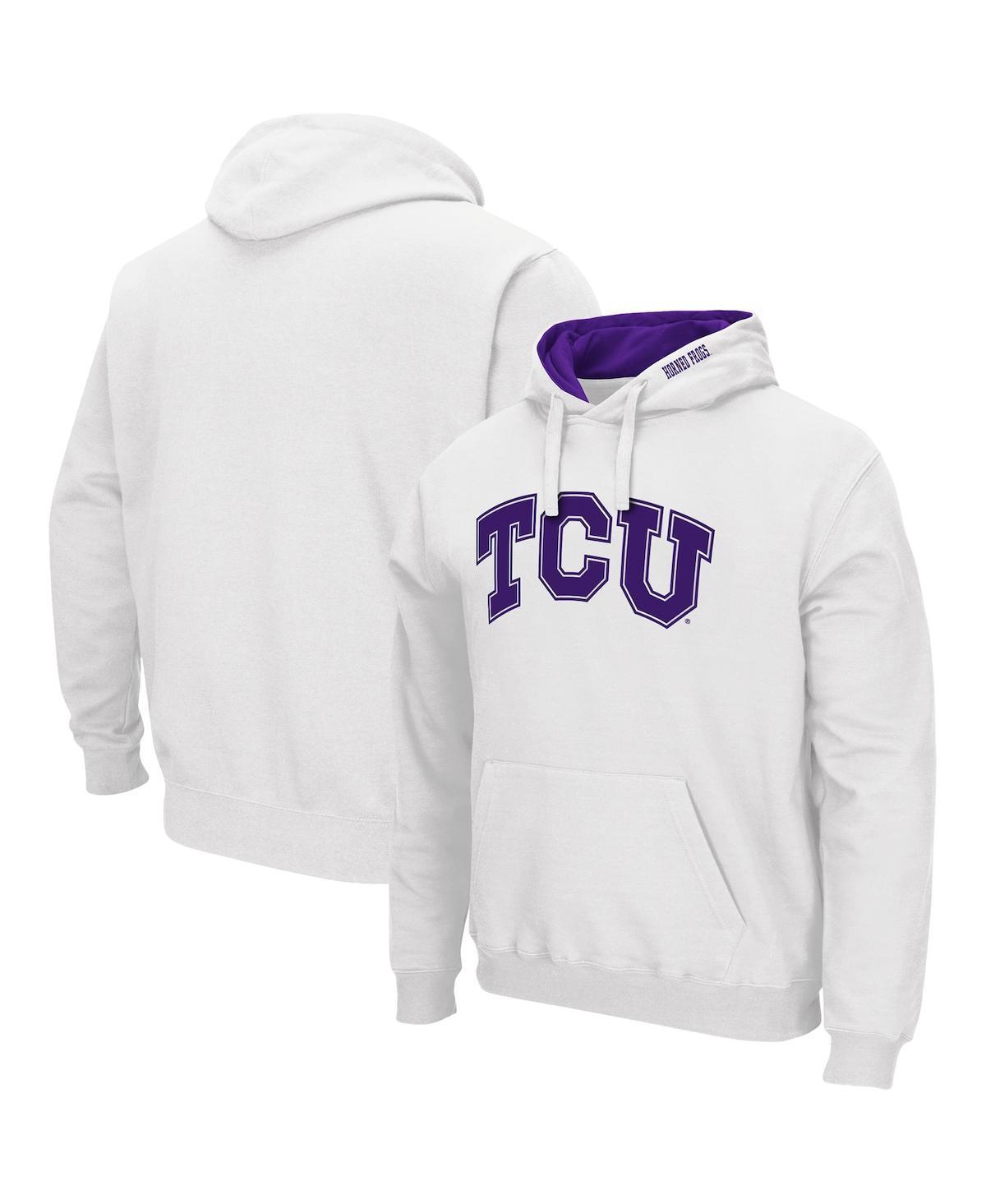 Men's Colosseum White TCU Horned Frogs Arch & Logo 3.0 Pullover Hoodie, Size: 3XL Product Image