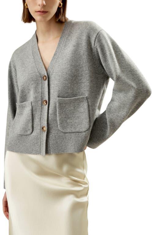 Lilysilk Cropped Wool-Cashmere Blend Cardigan Sweater for Women in Beige at Nordstrom, Size Small Product Image