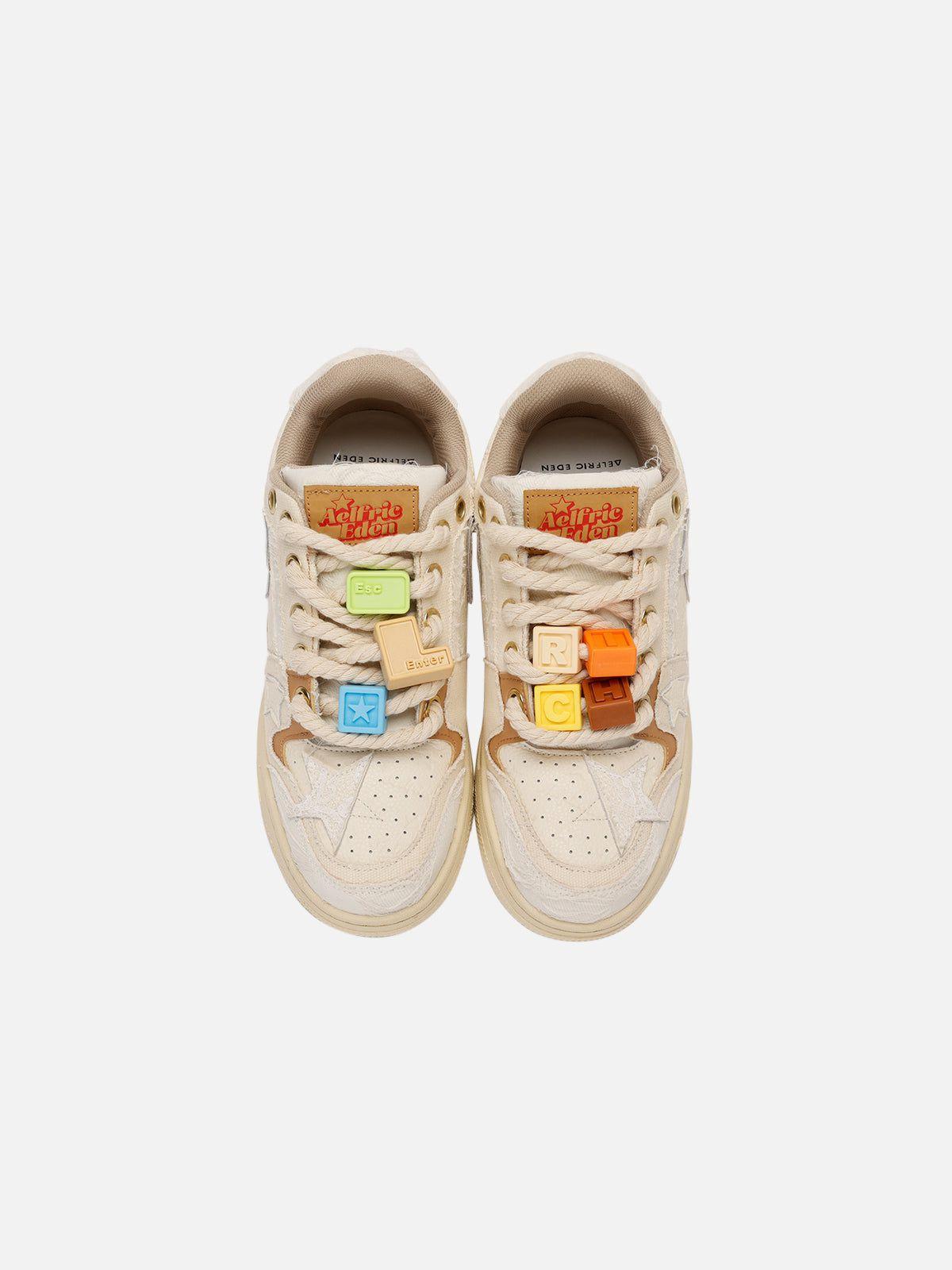 StarryClimb Applique Embroidery Star Skate Shoes Product Image