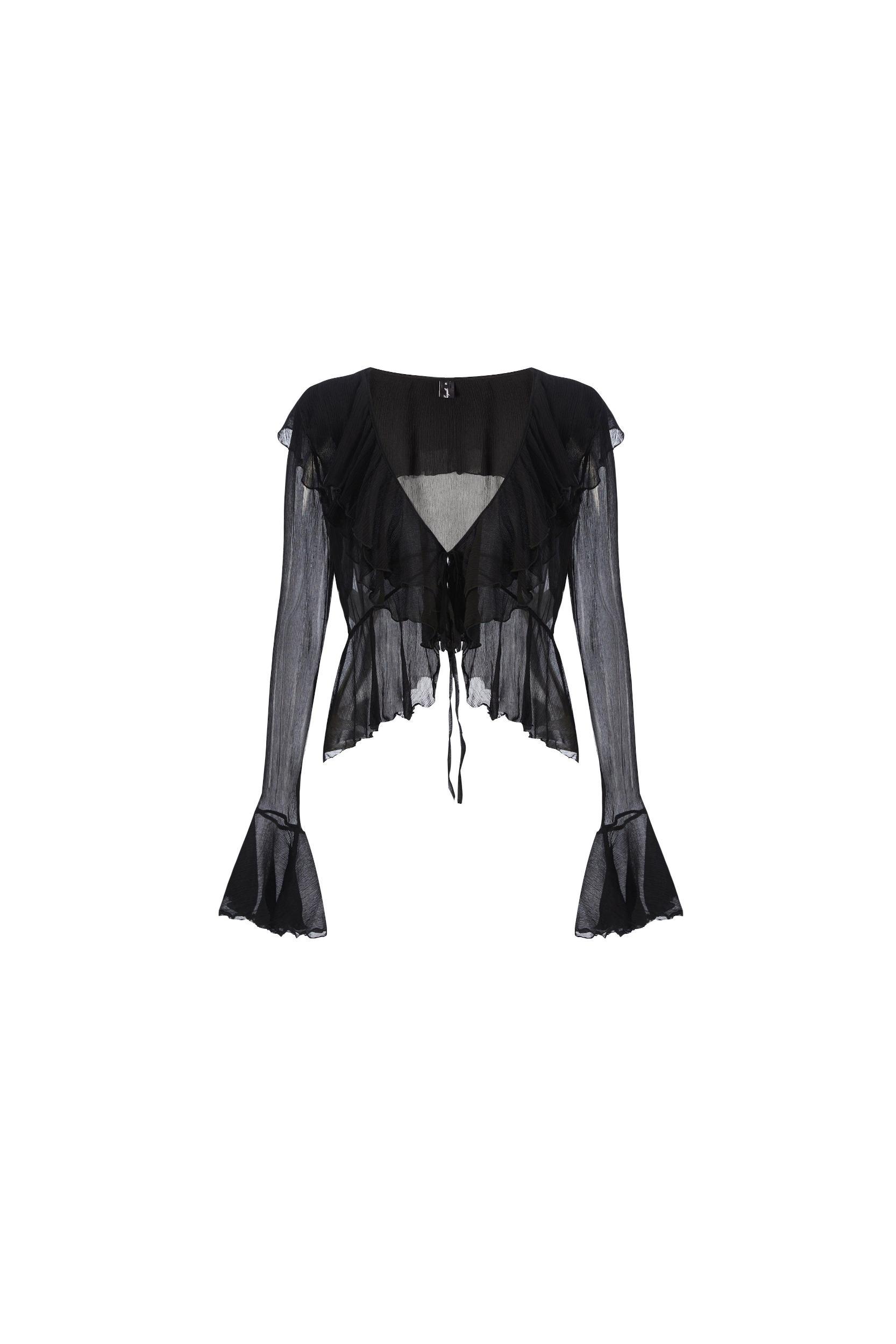 Gabriella Cardigan Top (Black) Product Image