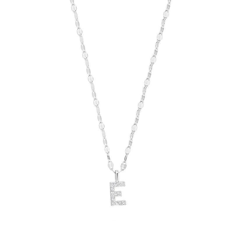 Judy Crowell Sterling Silver Cubic Zirconia Pave Mirror Chain Initial Necklace, Women's, Size: 18" Product Image