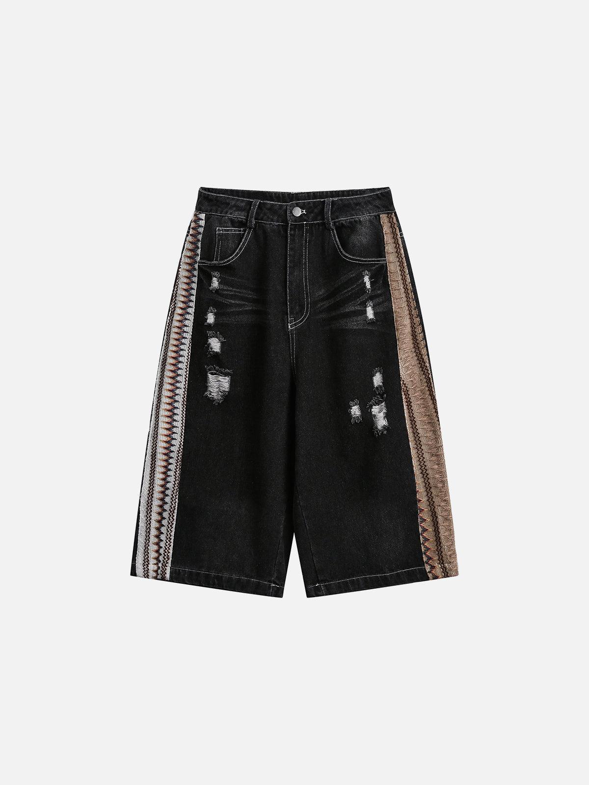 Aelfric Eden Cut-Out Patchwork Longline Jorts Product Image